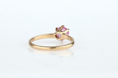 Lot 205 - 10 ct Gold Rose Quartz Solitaire Ring