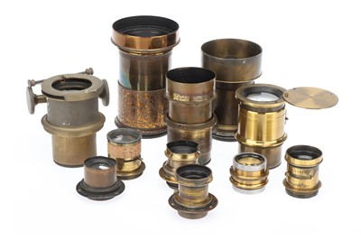 Lot 679 - A Good Selection of Brass Camera Lenses