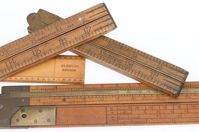 Lot 33 - Boxwood and Brass Slide Rules and Folding Rules etc.