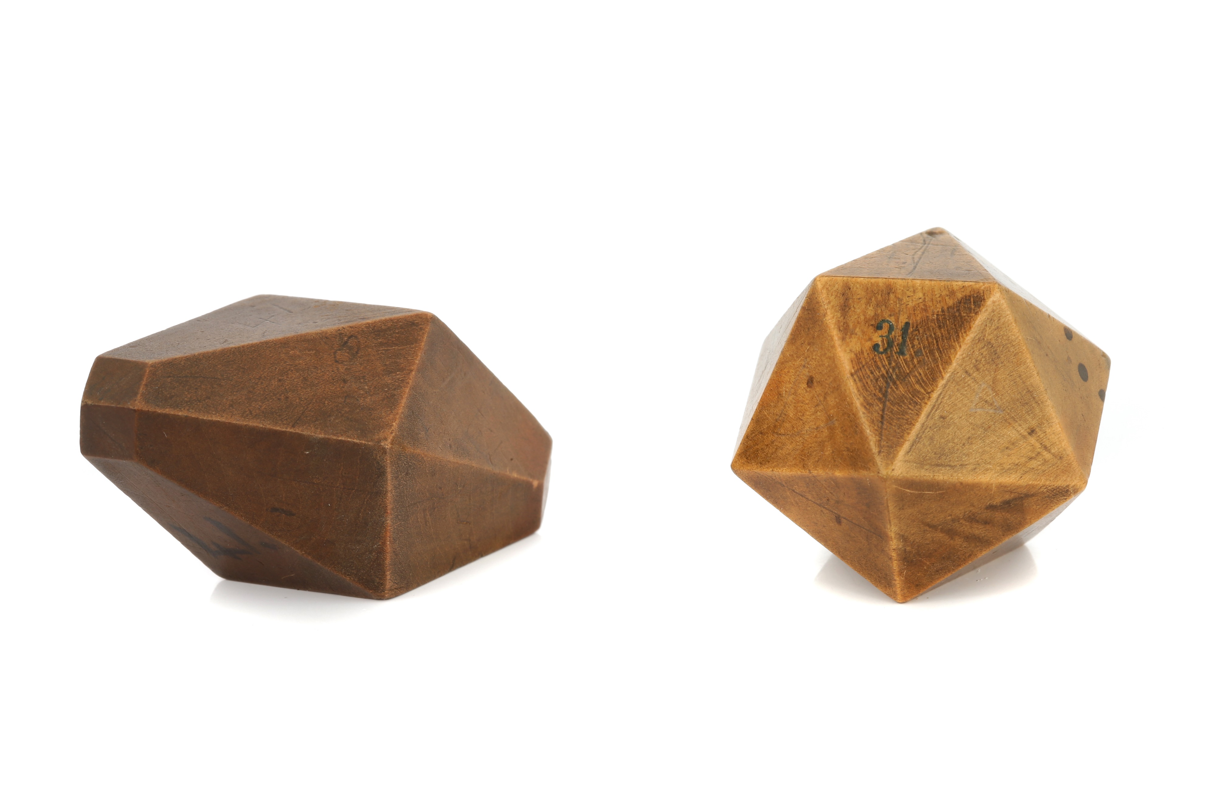 Lot 249 - Two Early Wooden Crystal Models,