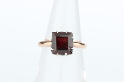 Lot 202 - A Pincess Cut Ruby Solitaire Ring