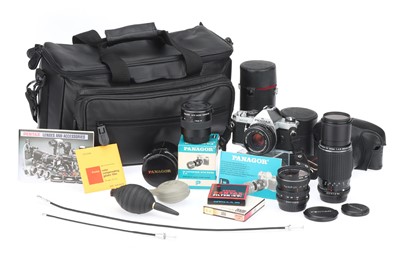 Lot 447 - A Pentax MX 35mm SLR Camera Outfit