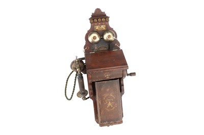 Lot 906 - An L.M. Ericsson & Co. Walnut Wall Telephone