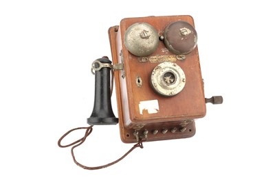 Lot 909 - A George V Walnut Cased Vintage Wall Mounted Telephone