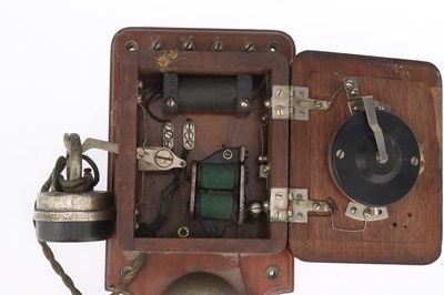 Lot 910 - A French Walnut Cased Wall Mounted Telephone Box