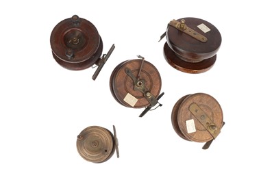 Lot 922 - A Small Group of Nottingham Style Wooden Fly Reels