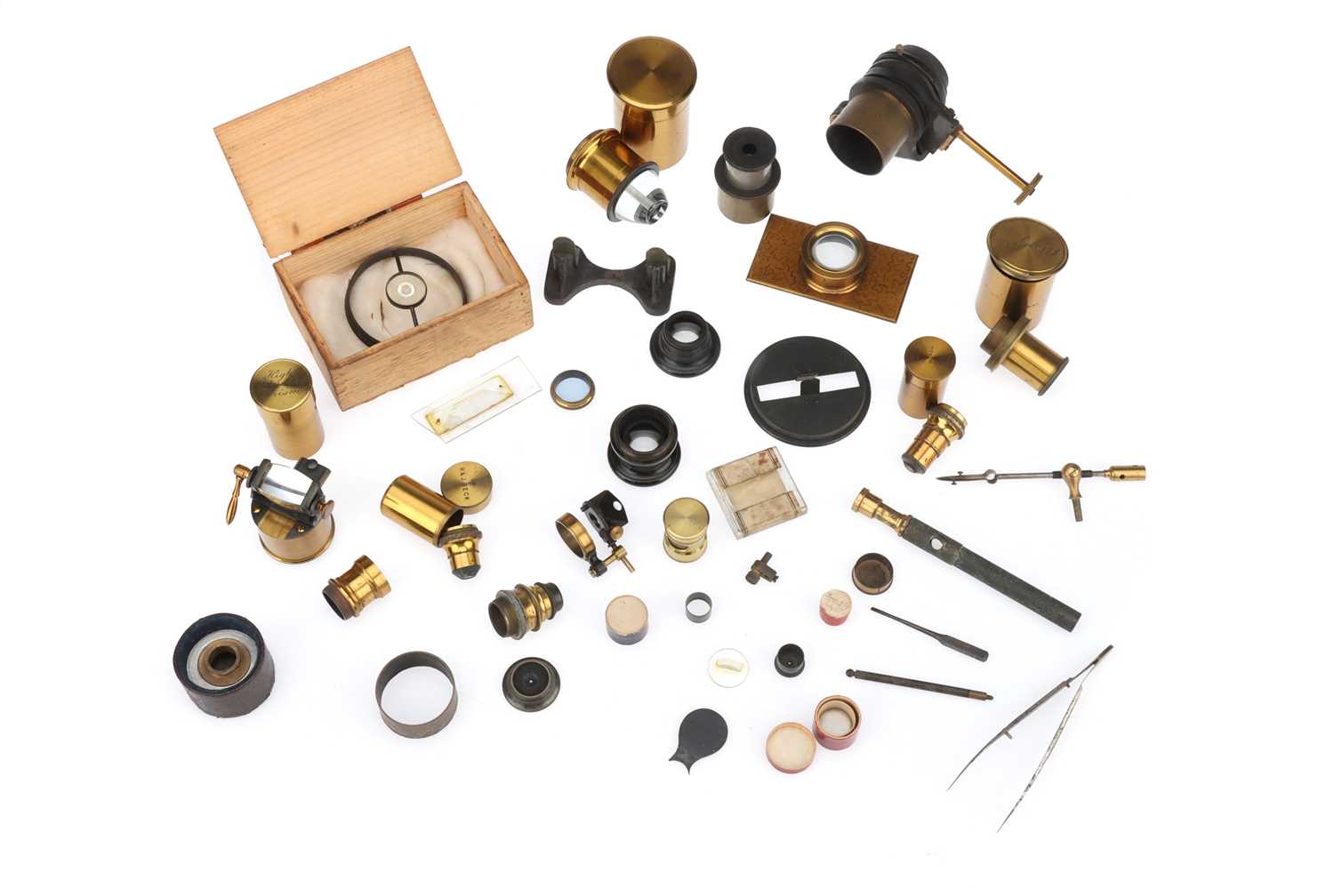 Lot 714 - A Good Collection of Microscope Accessories,