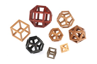 Lot 291 - A Collection of skeletal Wooden Mathematical Models