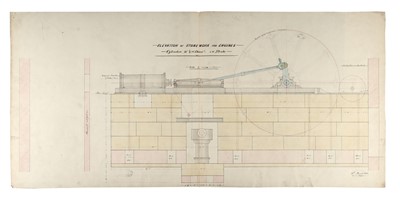 Lot 309 - 4 Large Hand Drawn Victorian Plans Of a Mill Steam Engines