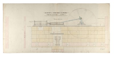 Lot 836 - 4 Large Hand Drawn Victorian Plans Of a Mill Steam Engines