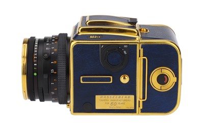Lot 196 - A Hasselblad 503CX Golden Blue 50th Anniversary Medium Fomat Camera