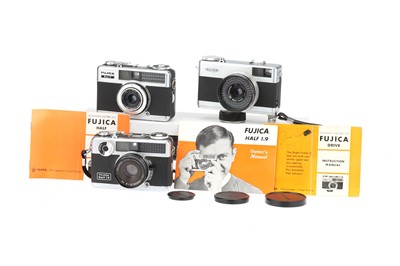 Lot 295 - Three Fujica Half Frame 35mm Compact Cameras