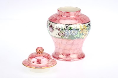 Lot 831 - A Maling Pink Lustre Baluster Vase and Cover