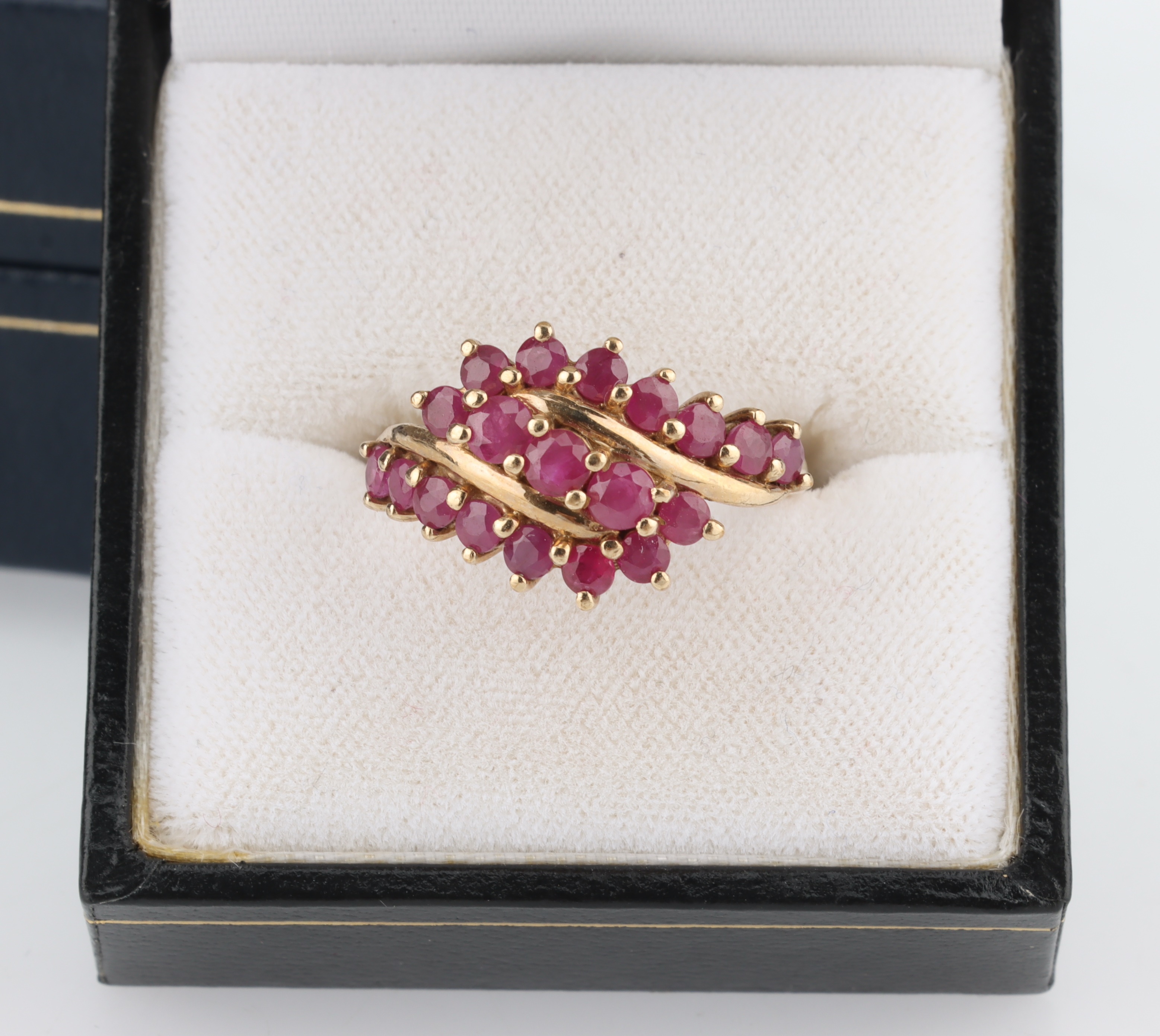 Lot 43 - A 9 ct Gold Ruby Crossover Ring,
