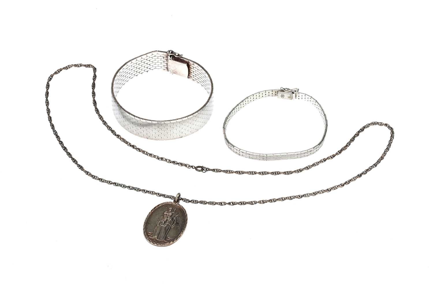 Lot 41 - A Silver Flat Link Bracelet