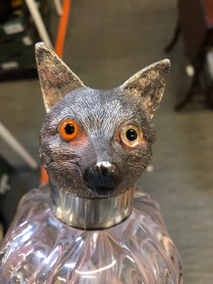 Lot 63 - A Victorian Silver Fox Mask Mounted Claret Jug