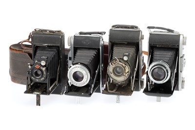 Lot 467 - Four 6 x 9cm Folding Roll Film Cameras