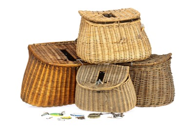 Lot 892 - Four Small Wicker Creels