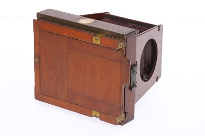 Lot 537 - A Shew & Co Patent Eclipse 4 x 5" Mahogany Strut Folding Camera