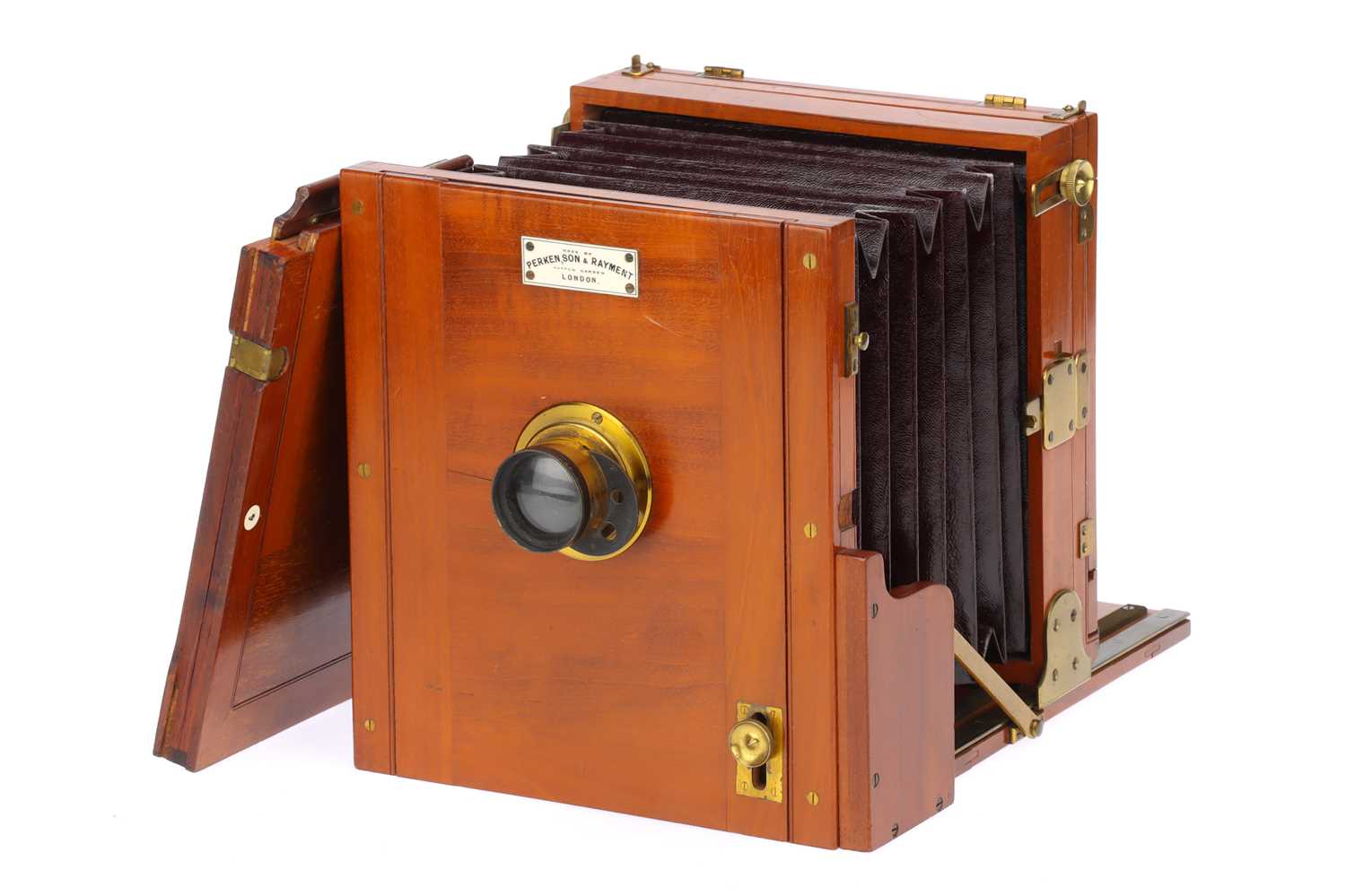 Lot 536 - A Perken, Son & Rayment Half Plate Mahogany Tailboard Camera