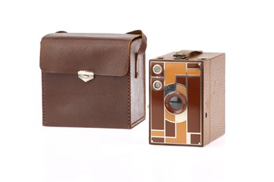 Lot 475 - A Beau Brownie 2A 116 Roll Film Camera in Tan