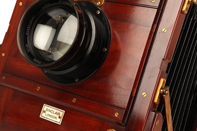 Lot 1338 - A James Sinclair Whole Plate Mahogany Tailboard Camera