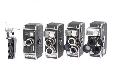 Lot 543 - Four Paillard Bolex Double 8 Clockwork Motion Picture Cine Cameras