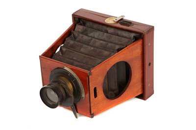 Lot 1345 - A Shew & Co. Patent Eclipse 4x5" Mahogany Folding Strut Camera