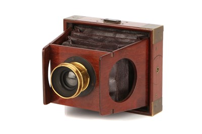 Lot 1346 - A Shew & Co. Xit 3¼×4¼ Mahogany Folding Strut Camera