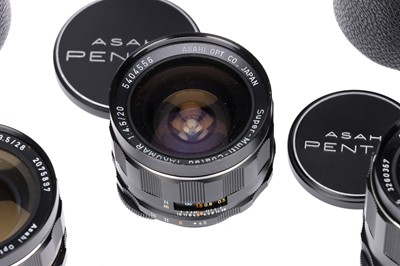 Lot 502 - Four Asahi Pentax Wide Angle M42 Lenses