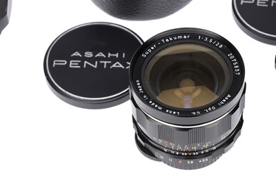 Lot 502 - Four Asahi Pentax Wide Angle M42 Lenses
