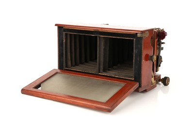 Lot 1350 - An Unmarked 8x17cm Mahogany Stereo Camera