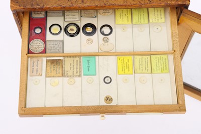 Lot 710 - A Large Pine Microscope Slide Cabinet, With Slides