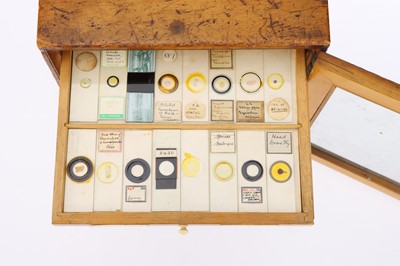 Lot 710 - A Large Pine Microscope Slide Cabinet, With Slides
