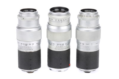 Lot 65 - Three Leitz Wetzlar Hektor f/4.5 135mm Camera Lenses