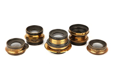 Lot 1367 - A Set of 5 Brass Bound lenses