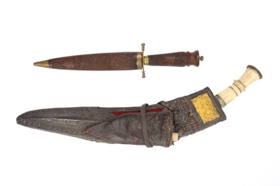 Lot 842 - A Ghurka Kukri Dagger and a Kashmiri dagger