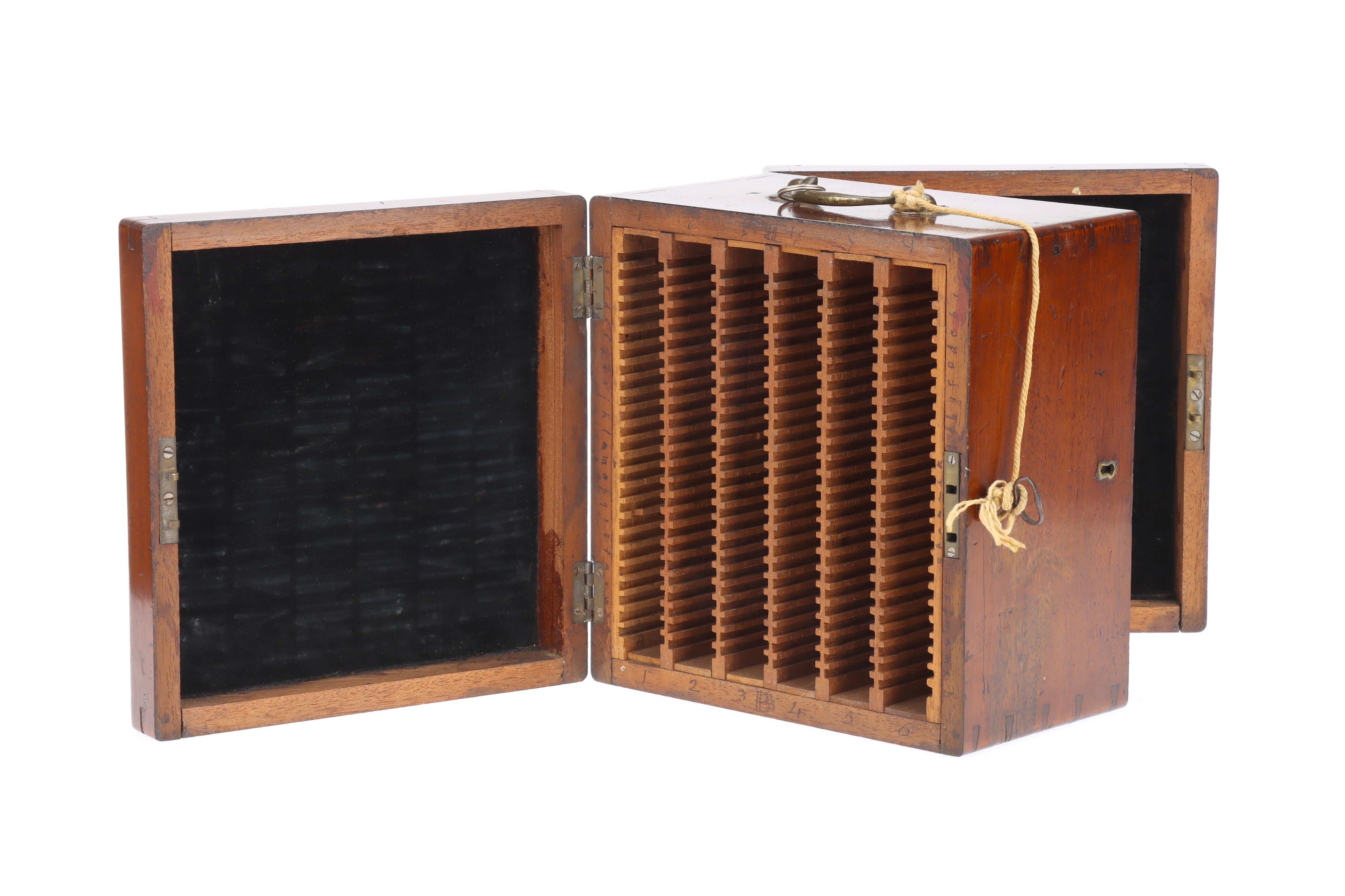 Lot 708 - A Victorian Microscope Slide Case, and