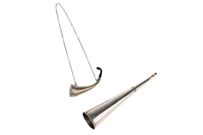 Lot 117 - A Silver Ear Trumpet and an Old Sheffield Plate Ear Trumpet