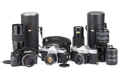 Lot 224 - A Selection of Japanese 35mm SLR Cameras and Lenses