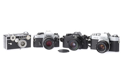 Lot 222 - Nikon and Yashica 35mm SLR Cameras