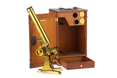 Lot 784 - An Arnolds & Sons Brass Microscope