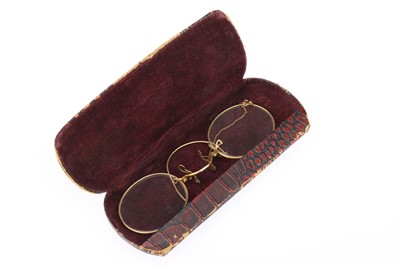 Lot 869 - A Pair of Yellow Metal Spetical Glasses