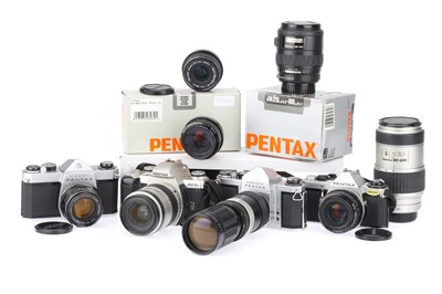 Lot 216 - A Selection of Pentax 35mm SLR Cameras and Lenses