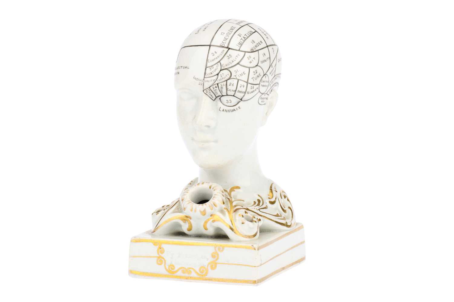 Lot 181 - A Bridges Phrenology Head Inkwell