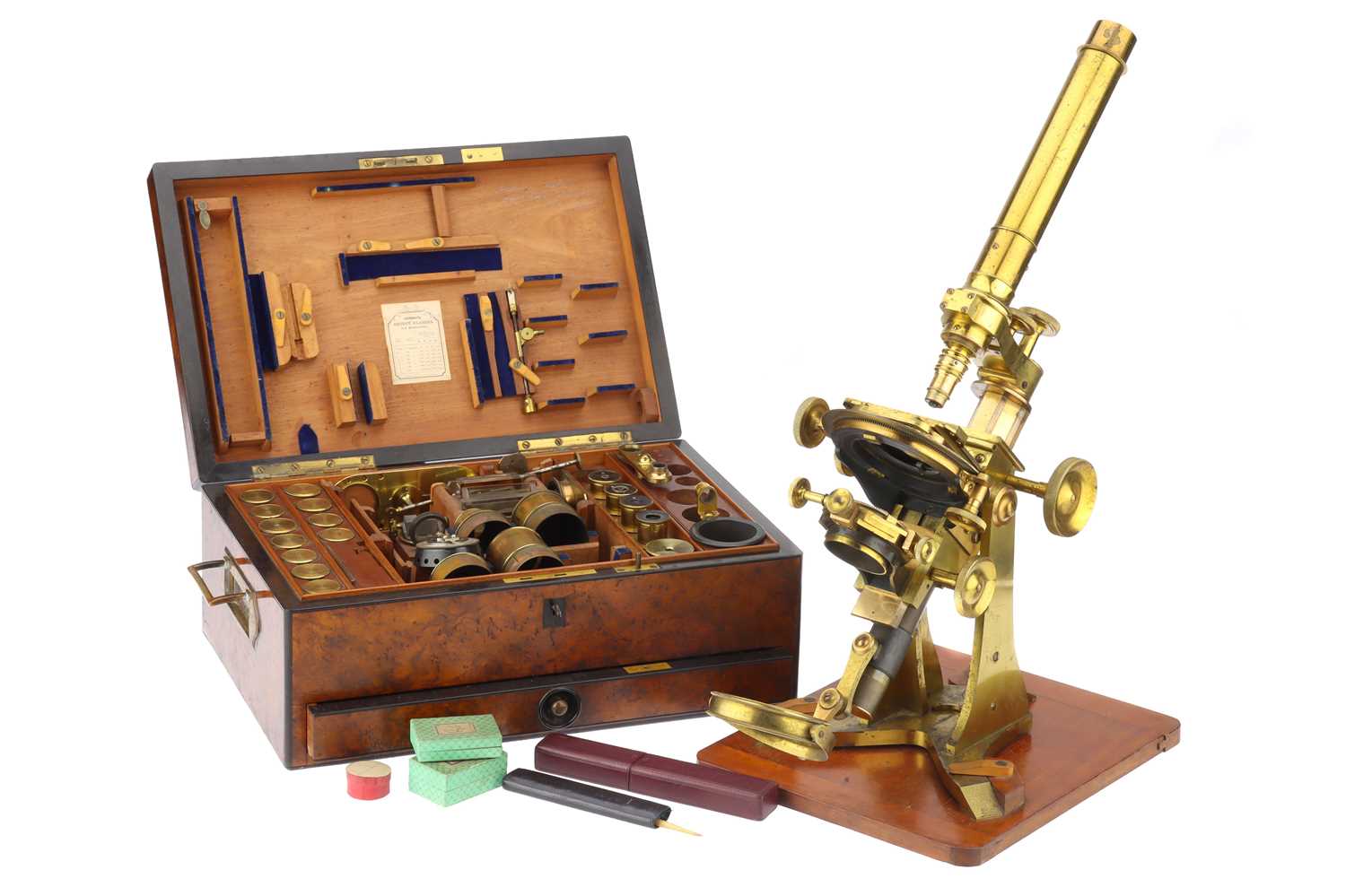 Lot 232 - A Substantial Victorian Binocular Microscope With Provenance