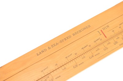 Lot 100 - A Boxwood Slide Rule, Nautical Land & Sea Speed Reckoner