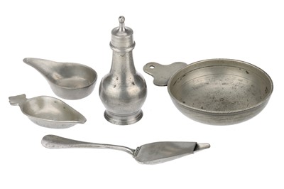 Lot 65 - A Group of Antique Pewter Medical Items