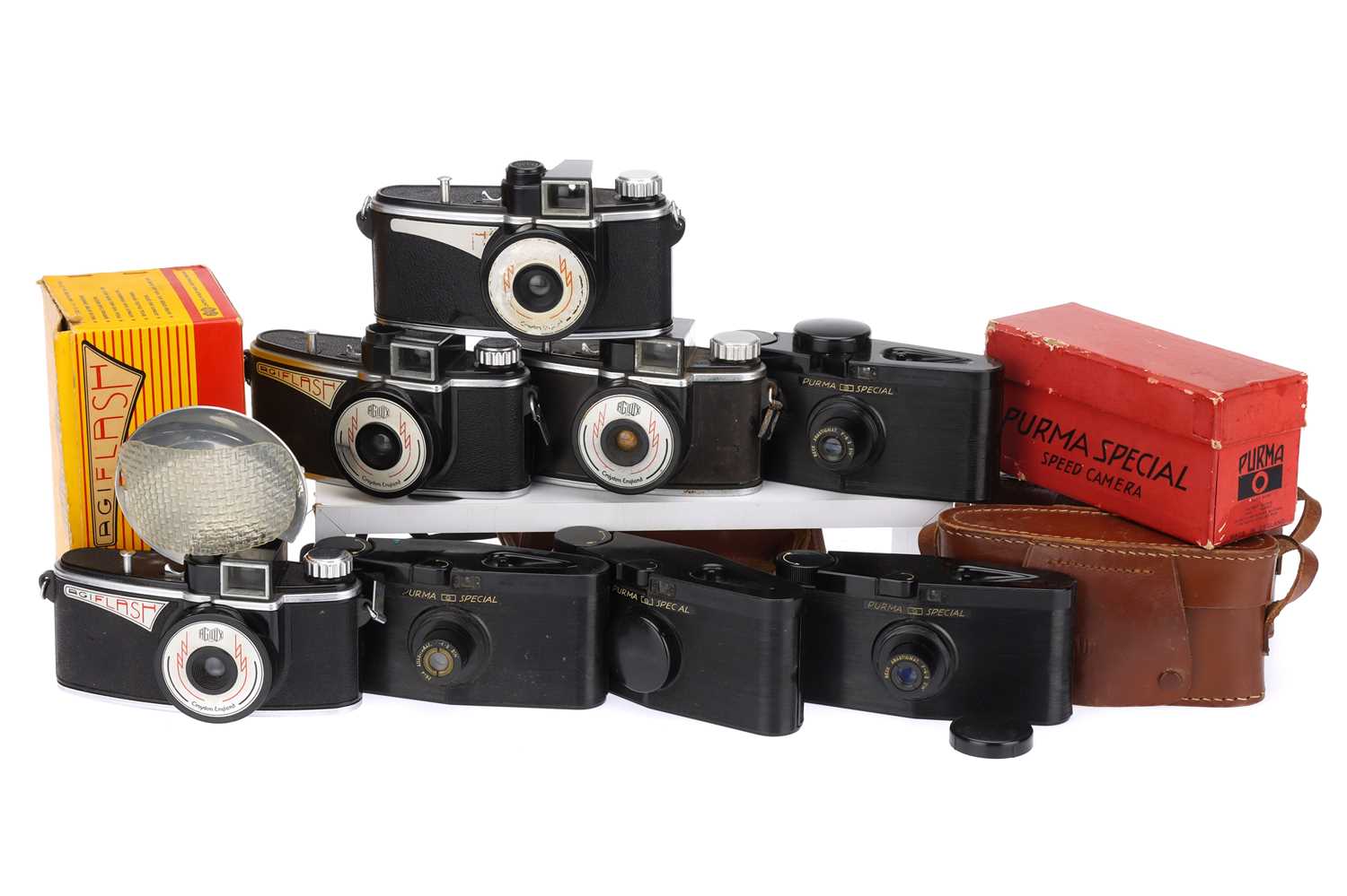 Lot 460 A Selection of Purma Roll Film Cameras,