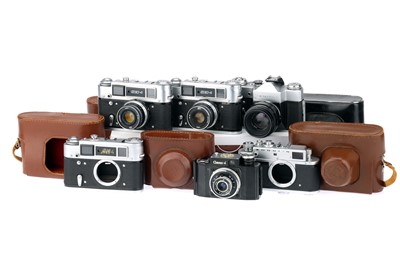 Lot 463 - A Selection of Six Soviet Cameras